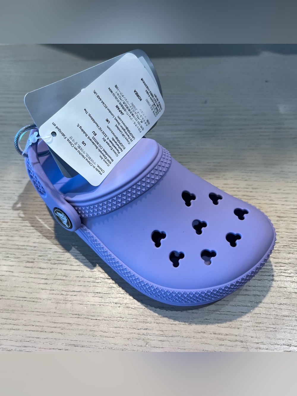 2026 Disney Park Purple Crocs Clog Shaped Zip Pouch Bag Charm Carabiner Keychain